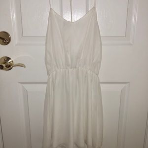 White Flowy T-Back Dress